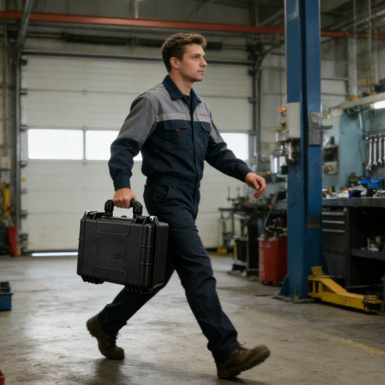 Plastikowa walizka do transportu sprzętu